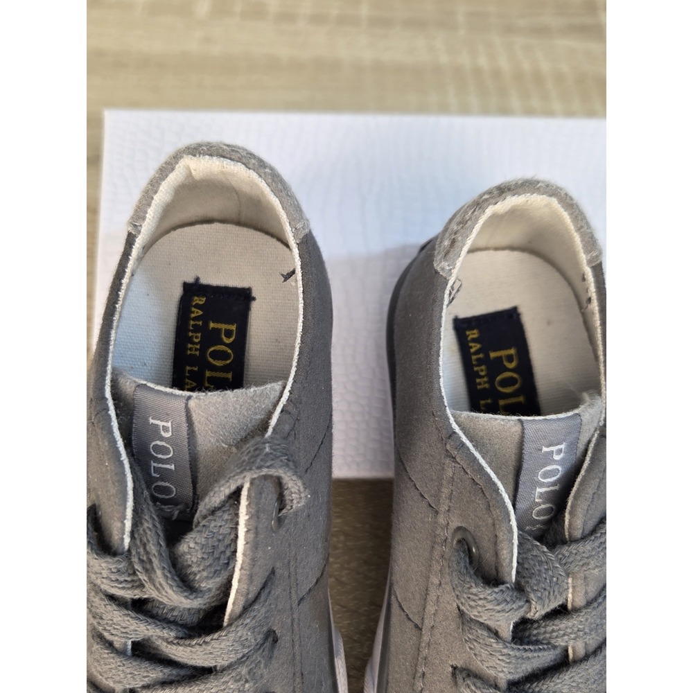 Polo Ralph Lauren Gray Canvas‎ Sneakers Shoes Size 6-gray Shoe For Boys Size 6 - Picture 8 of 11